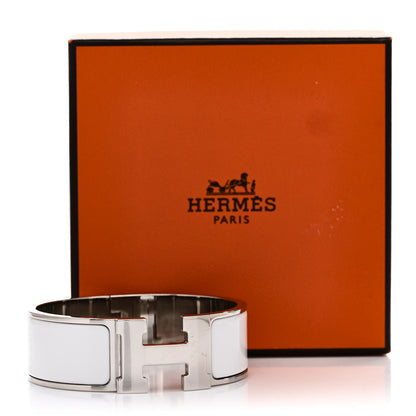 Hermes Enamel Wide Clic Clac H Bracelet PM White 5 of 5