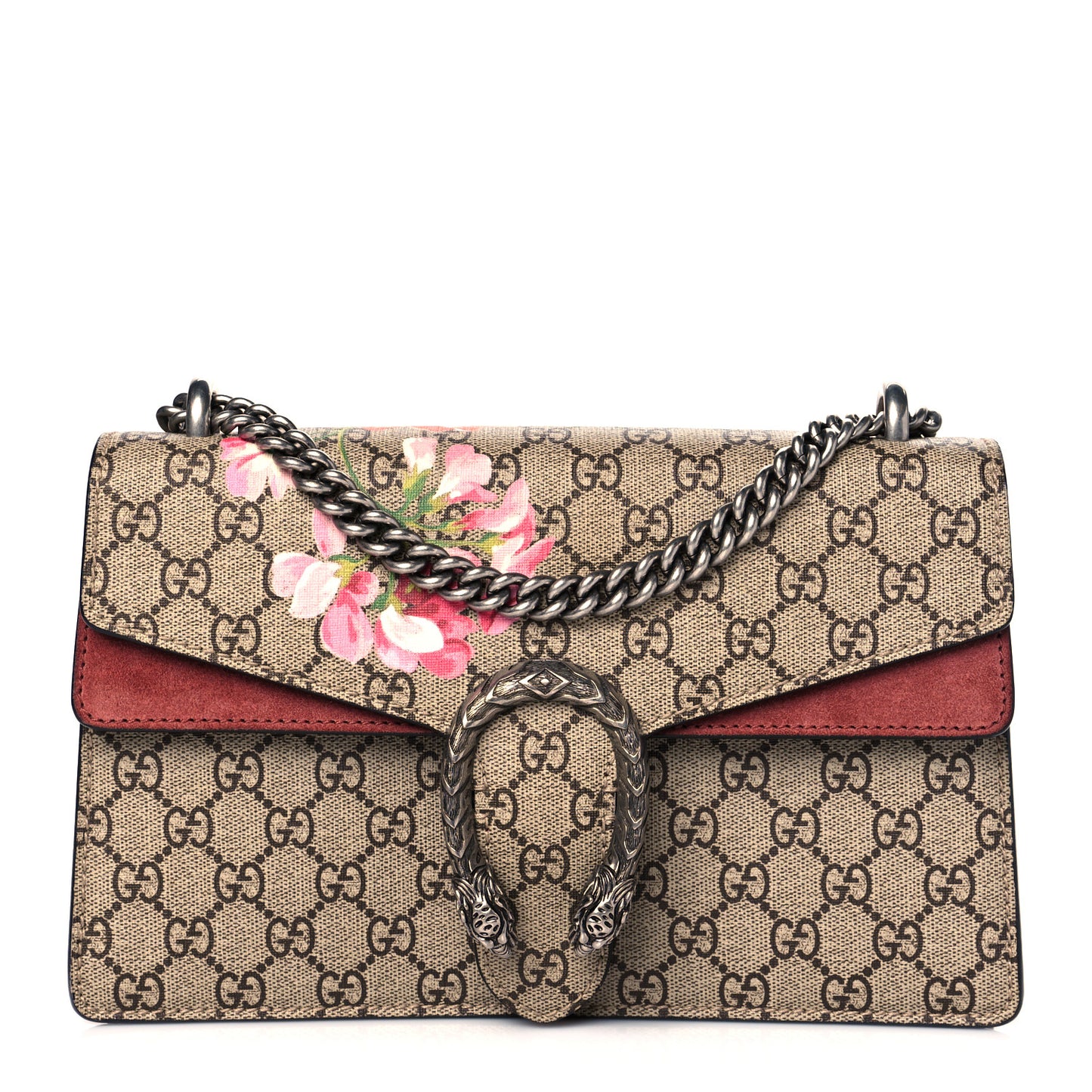 GG Supreme Monogram Blooms Small Dionysus Shoulder Bag Beige Multicolor Dry Rose