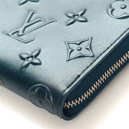 Louis Vuitton Calfskin Debossed Monogram Zippy Coin Purse Blue 8 of 8