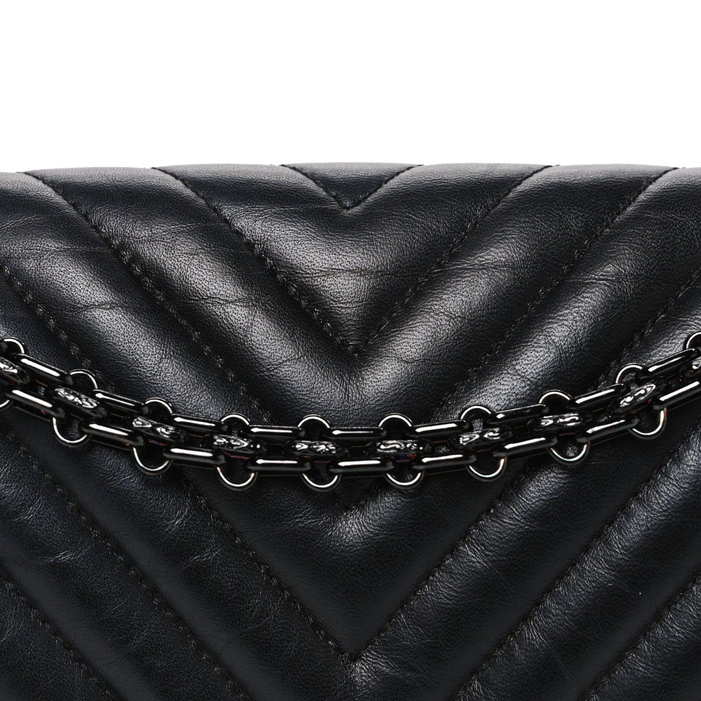 Sheepskin Chevron Quilted 2.55 Reissue 225 Double Flap So Black