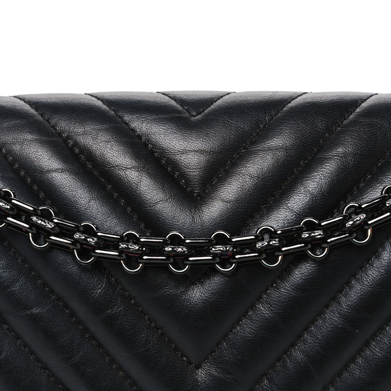 Chanel Sheepskin Chevron Quilted 2.55 Reissue 225 Double Flap So Black 8 of 10
