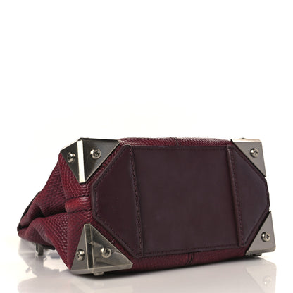 Alexander Wang Lizard Calfskin Embossed Small Marion Tote Oxblood Silver Hardware 4 of 9
