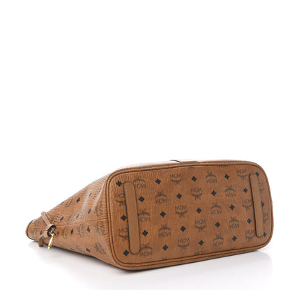 MCM Visetos Medium Liz Reversible Shopper Tote Cognac 6 of 15