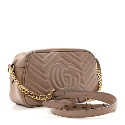 Gucci Calfskin Matelasse Small GG Marmont Chain Shoulder Bag Porcelain Rose 3 of 19