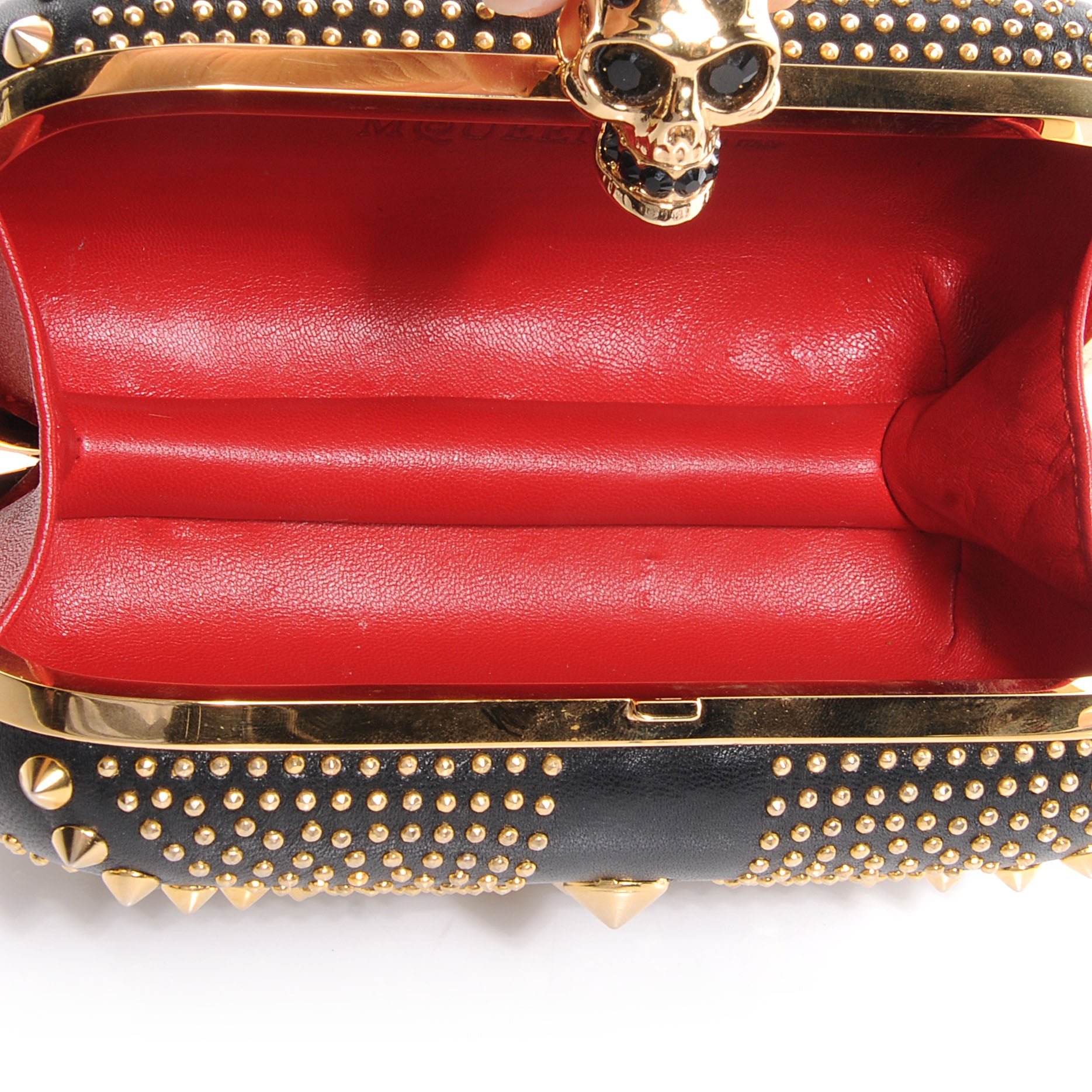 Alexander McQueen Britania Studded Skull Box Clutch Black 5 of 7