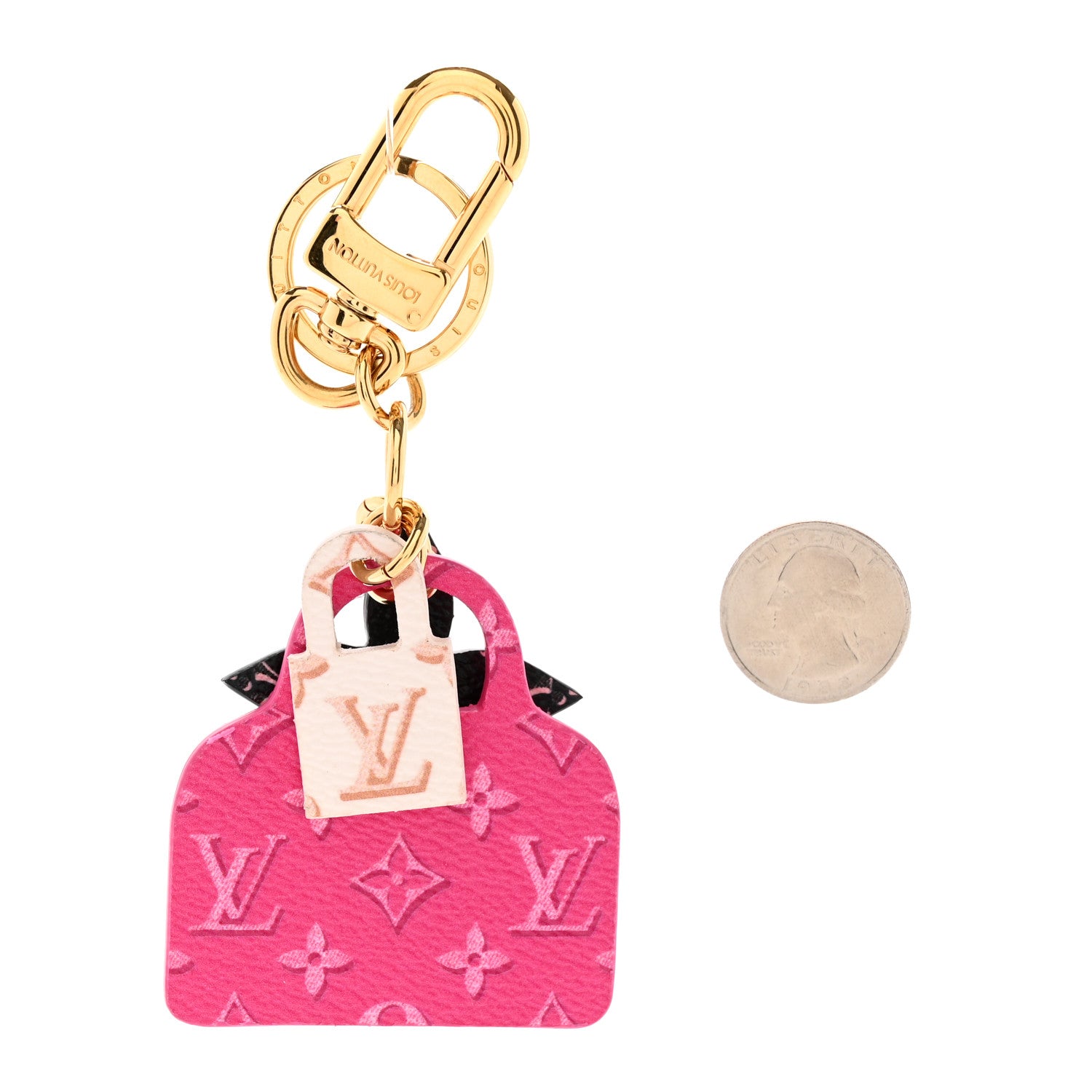 Louis Vuitton Monogram Alma Bag Charm Key Holder Fuchsia 2 of 5