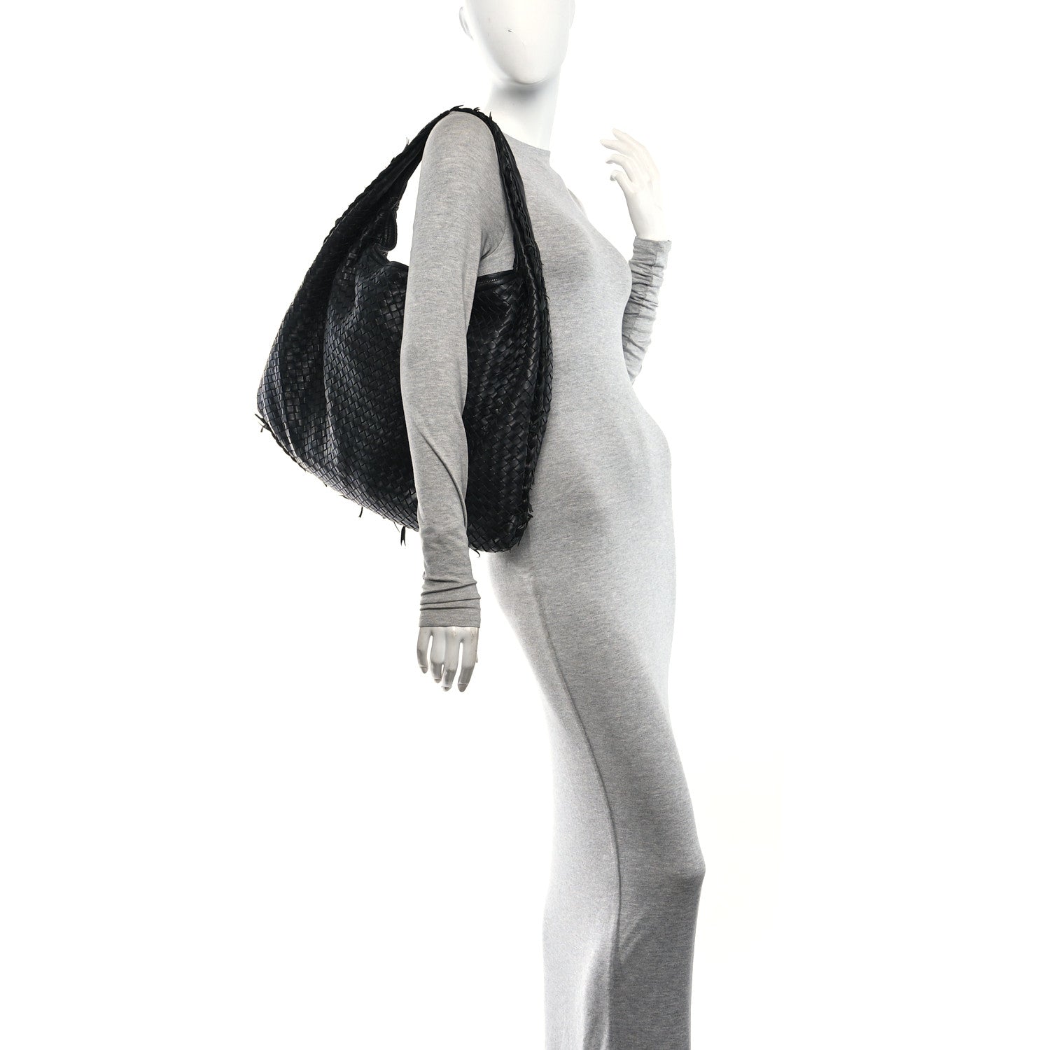 Bottega Veneta Nappa Intrecciato Fuzzy Maxi Veneta Hobo Black 2 of 11