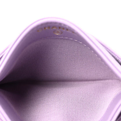 Chanel Lambskin Quilted Chanel 19 Card Holder Light Purple 5 of 9
