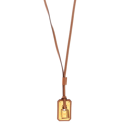 Hermes Swift Large O'Kelly Pendant Necklace Gold 1 of 7