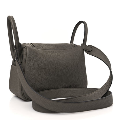 Hermes Taurillon Clemence Mini Lindy 20 Etain 3 of 11