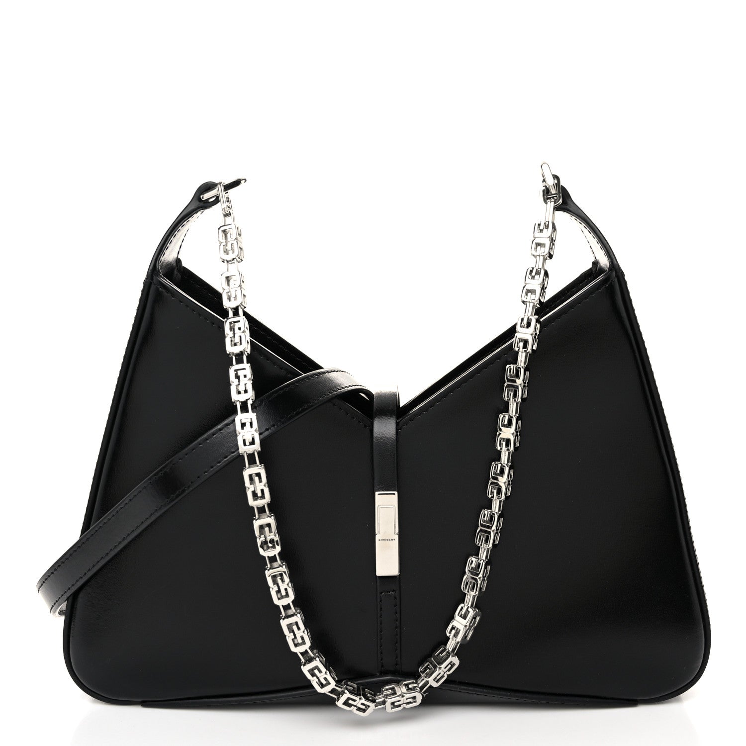 Givenchy Box Calfskin Small Zipped Cut Out Shoulder Bag Black 1 of 9