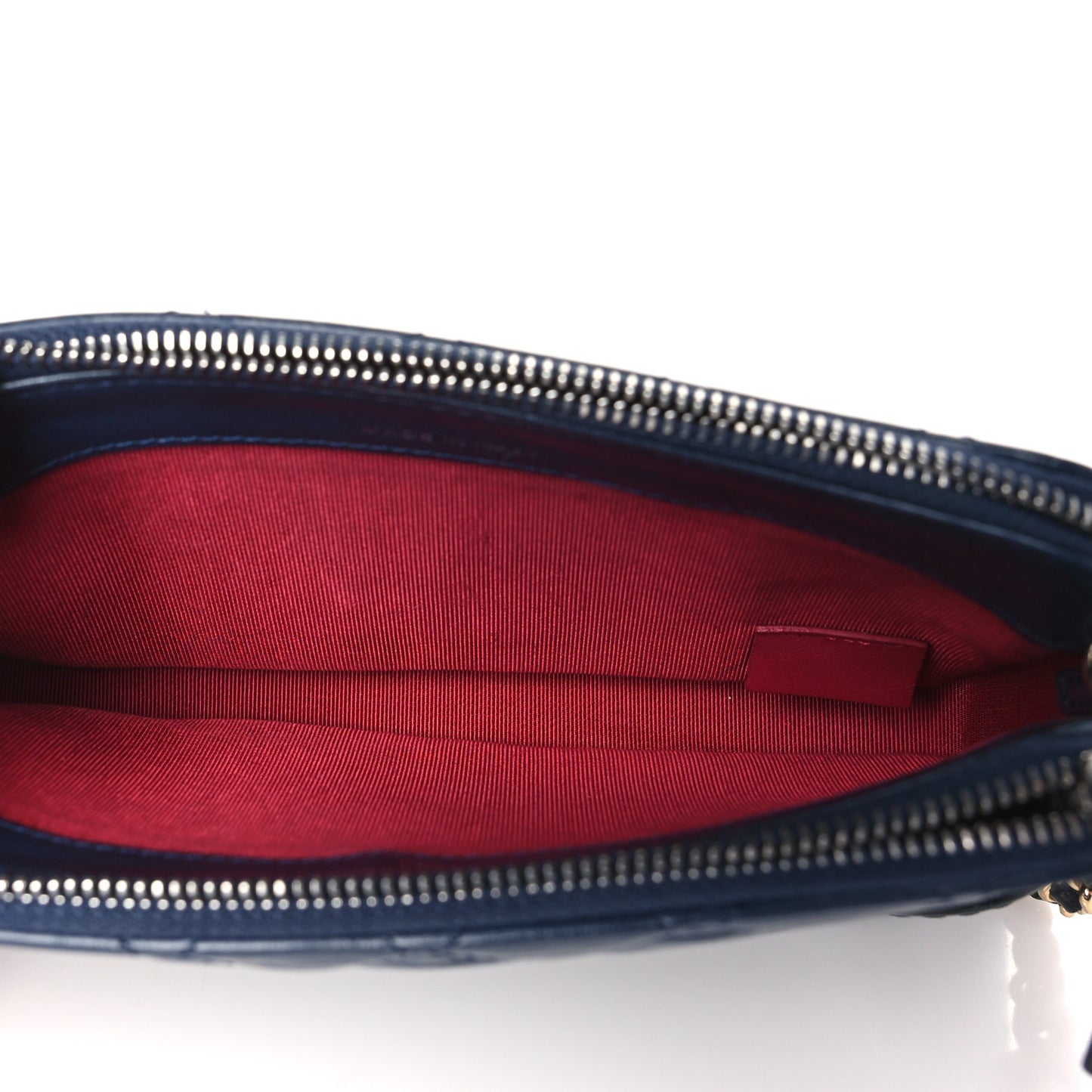 Aged Calfskin Quilted Small Gabrielle Clutch With Chain Navy Black