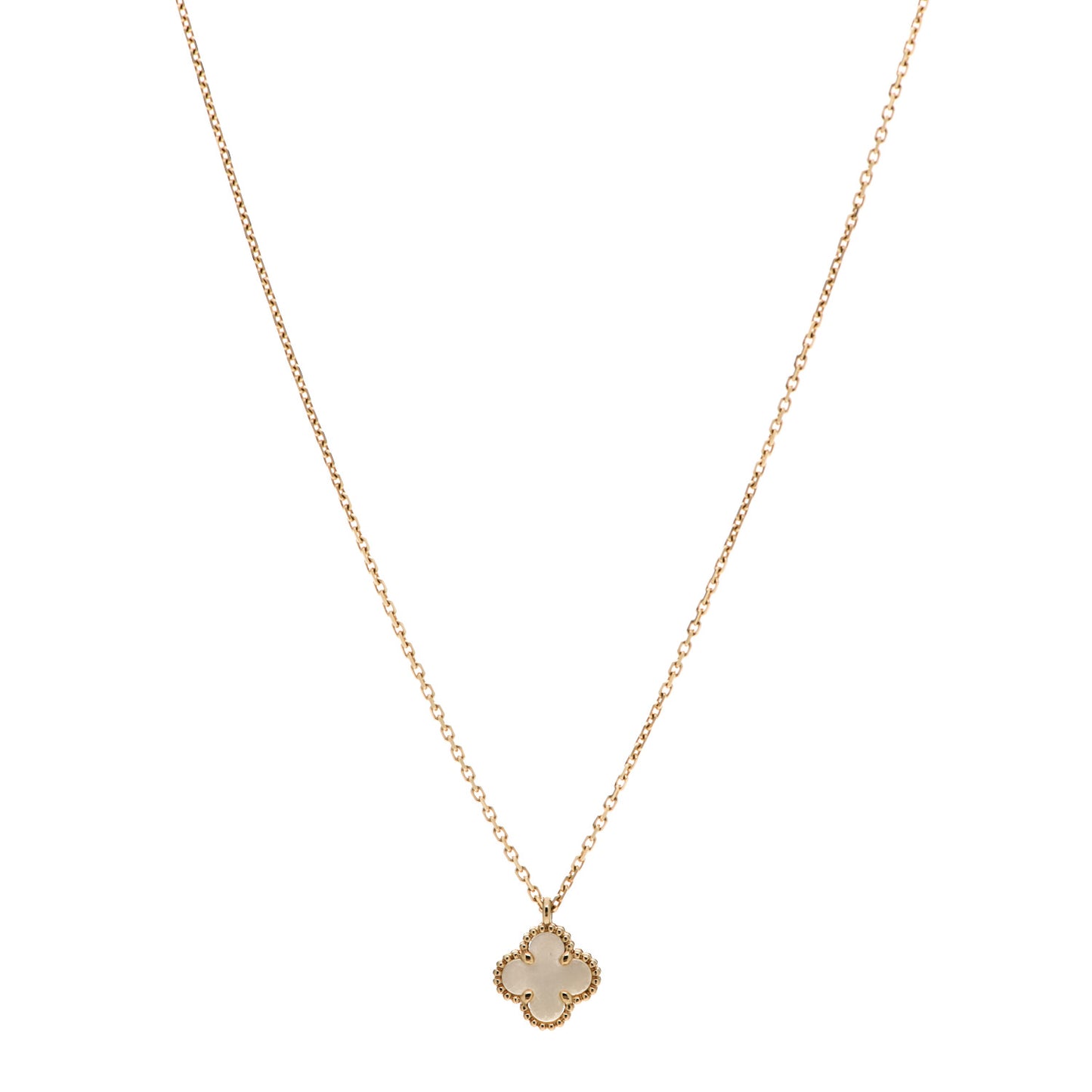 18K Yellow Gold Mother of Pearl Sweet Alhambra Pendant Necklace
