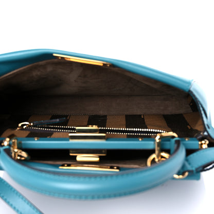 Fendi Vitello Morgan Fabric Jacquard Pequin Medium Peekaboo Iconic Satchel Lago Tobacco Black 5 of 11