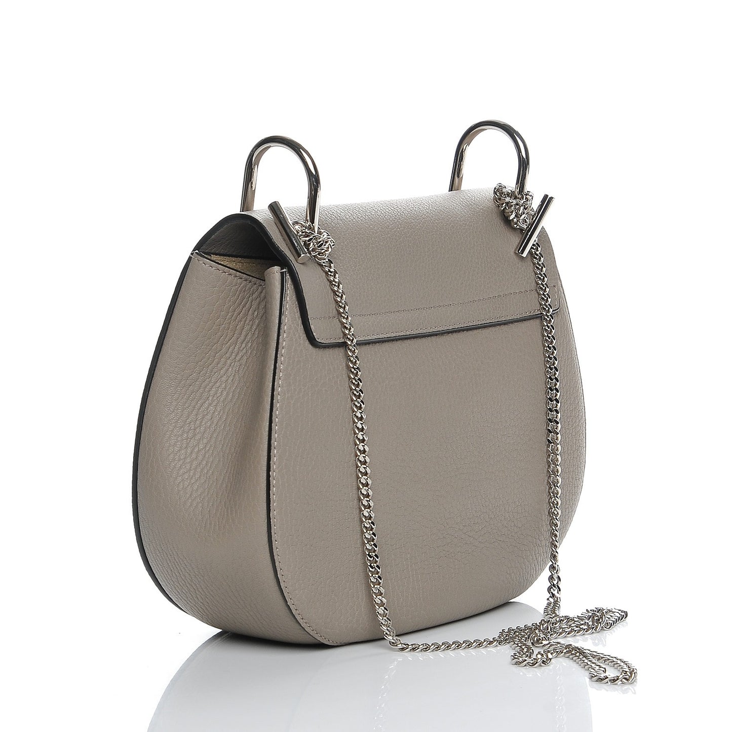Grained Lambskin Drew Shoulder Bag Motty Grey