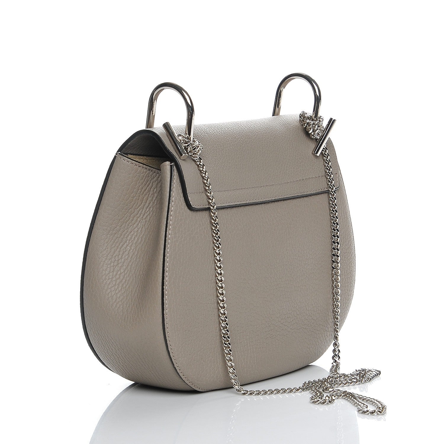 Chloe Grained Lambskin Drew Shoulder Bag Motty Grey 3 of 7