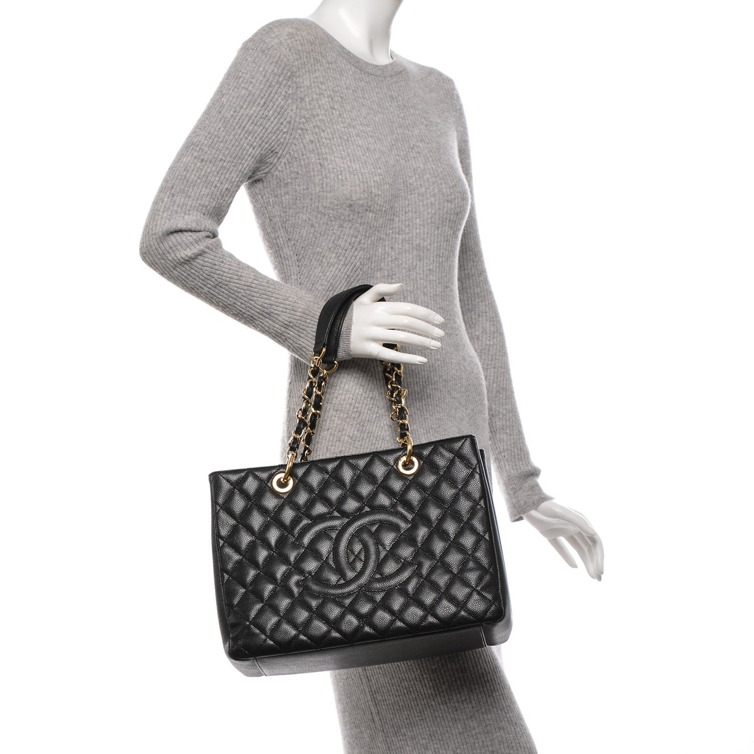 Chanel Caviar Quilted Grand Shopping Tote GST Black 2 of 7