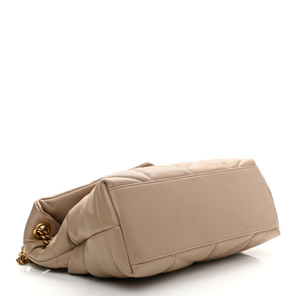 Saint Laurent Lambskin Quilted Small Loulou Puffer Monogram Chain Satchel Dark Beige 4 of 7
