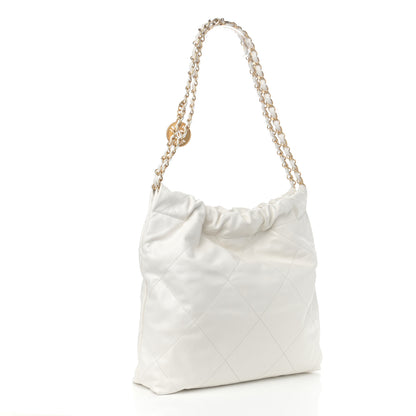 Chanel Shiny Calfskin Quilted Small Chanel 22 White 3 of 10
