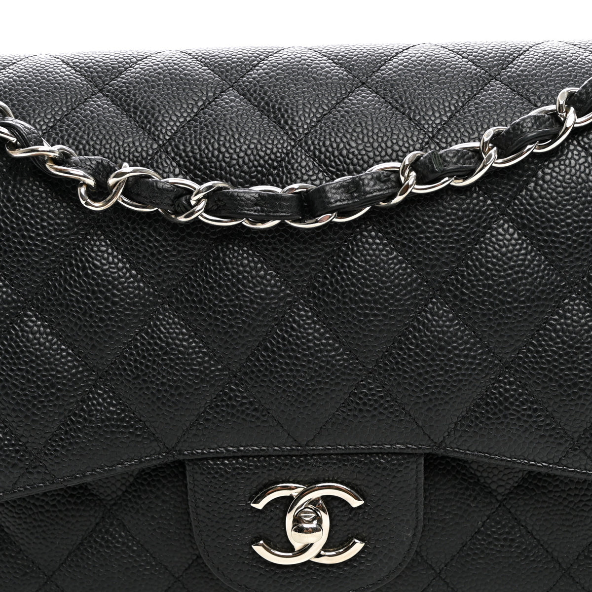 Chanel Caviar Quilted Jumbo Double Flap Black 8 of 10