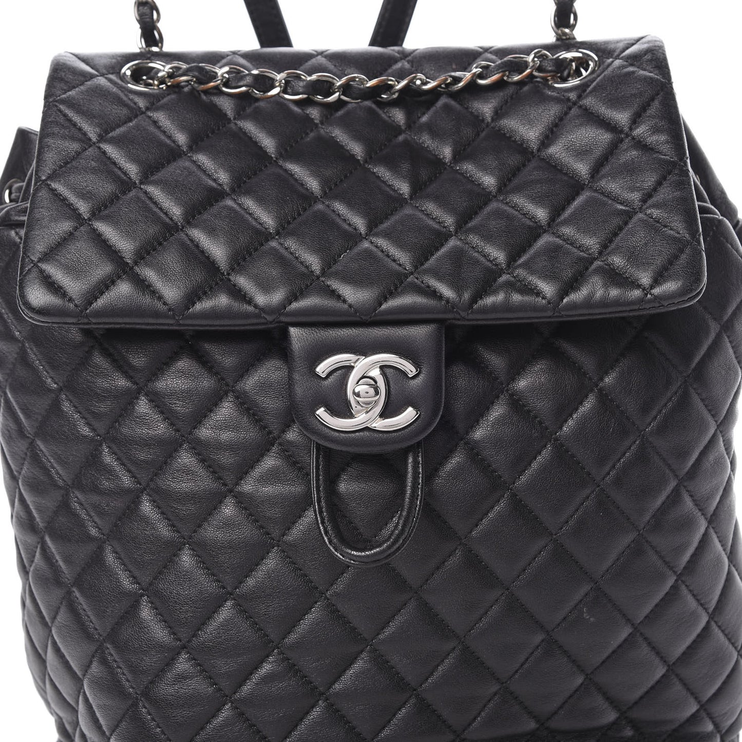 Lambskin Quilted Small Urban Spirit Backpack Black