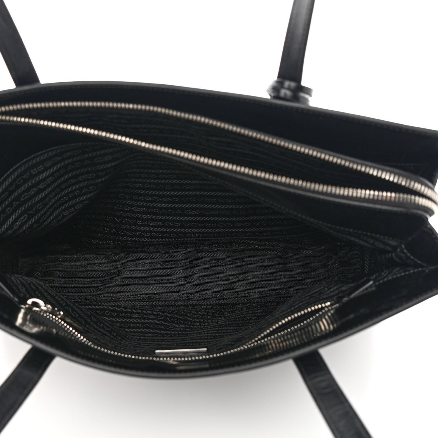 Prada Spazzolato Large Re-Edition 1995 Double Handle Handbag Black 7 of 14