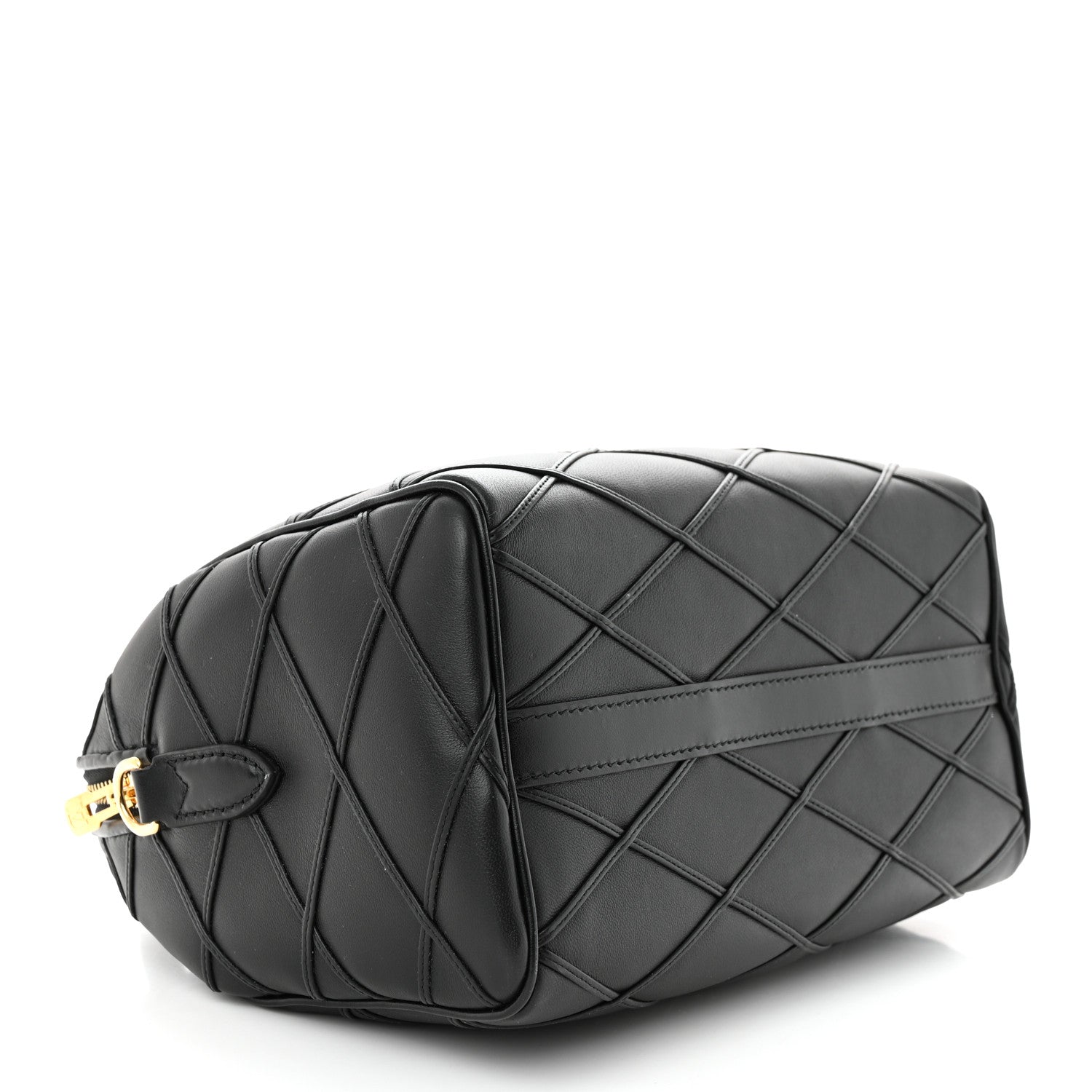 Louis Vuitton Lambskin Malletage Speedy Bandouliere 25 Black 4 of 9