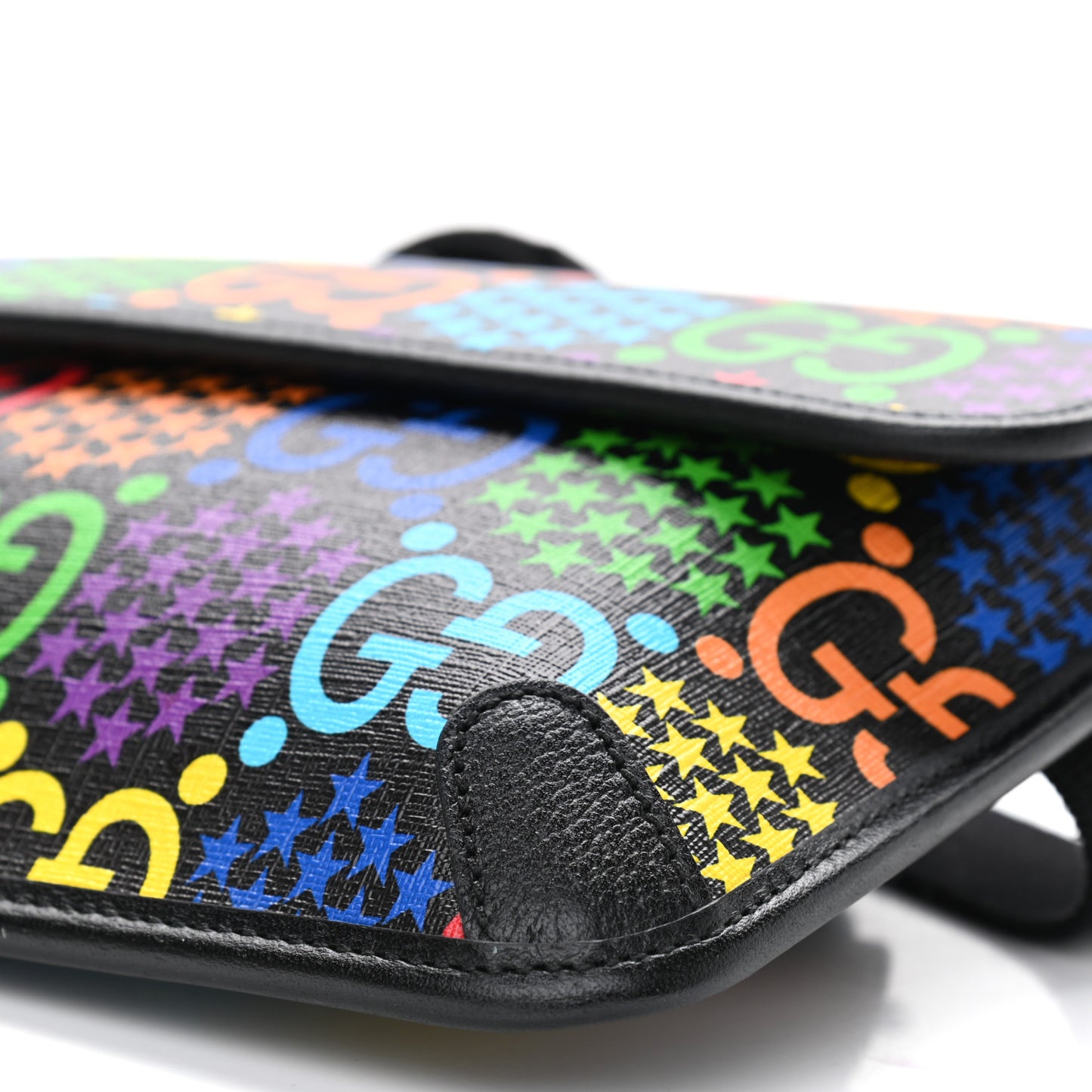 GG Supreme Monogram Psychedelic Slim Belt Bag Black