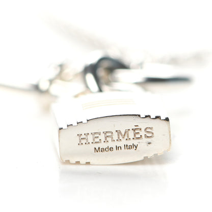 Hermes Sterling Silver Cadenas Kelly Lock Pendant Necklace 4 of 5