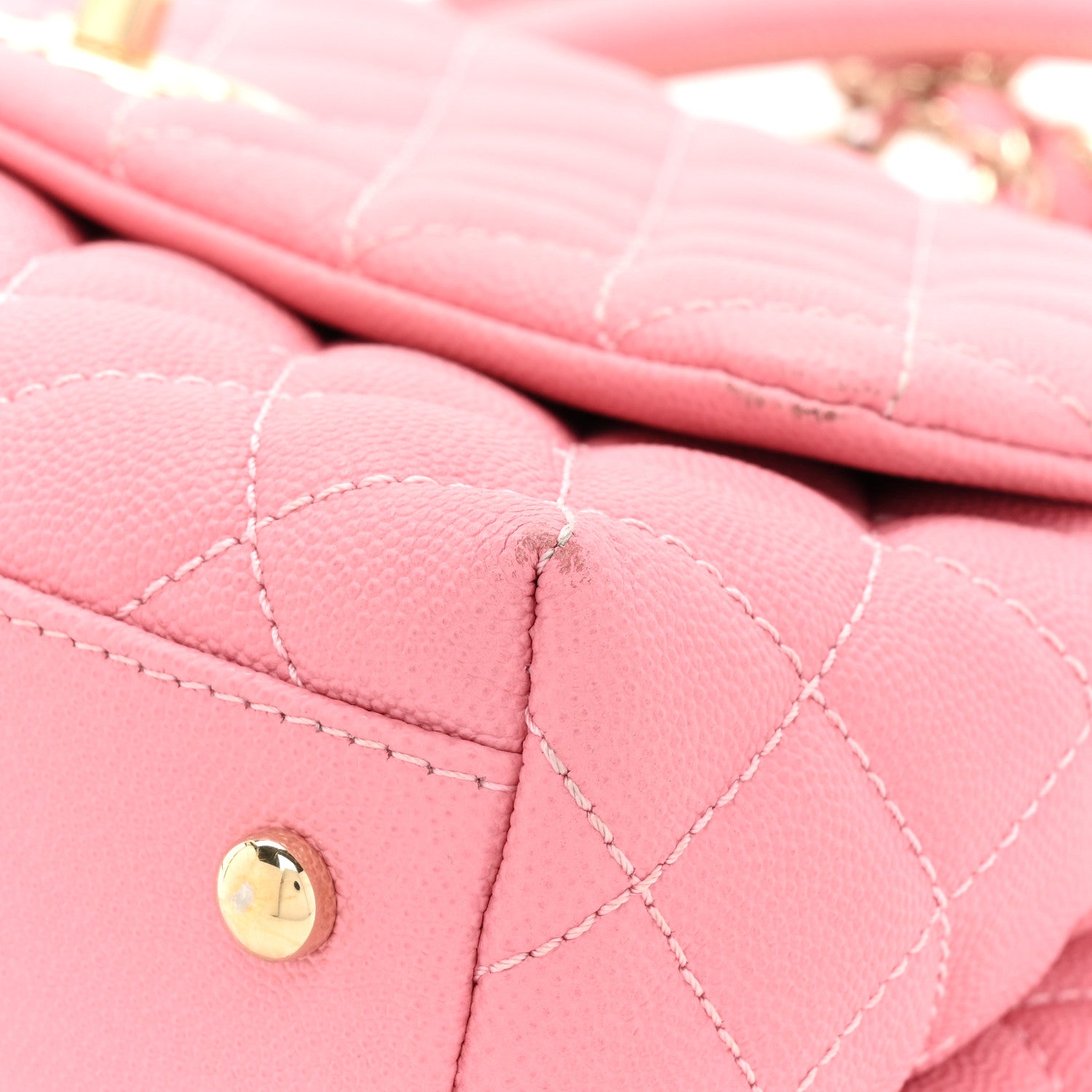 Chanel Caviar Quilted Small Coco Handle Flap Pink 15 of 19