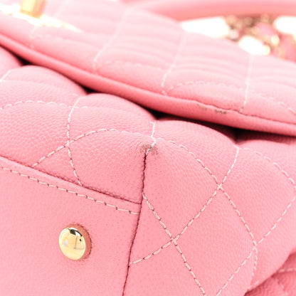 Chanel Caviar Quilted Small Coco Handle Flap Pink 15 of 19