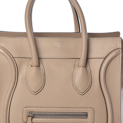 Celine Drummed Calfskin Mini Luggage Dune 7 of 9