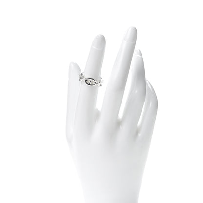 Hermes Sterling Silver PM Chaine d'Ancre Enchainee Band Ring 50 5.25 2 of 6