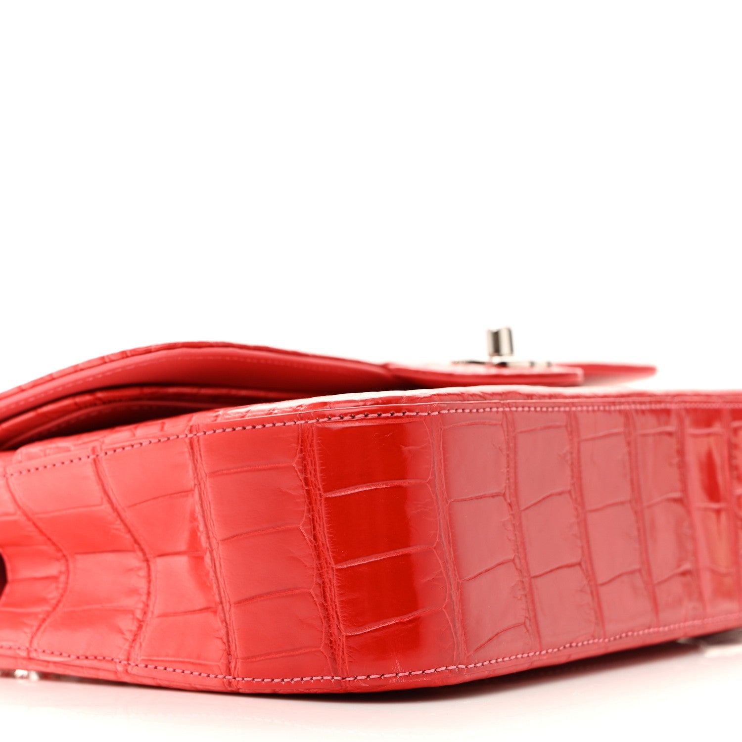 Chanel Alligator Gradient Medium Double Flap Red 9 of 13