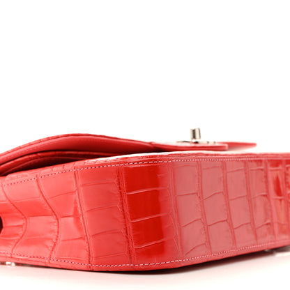 Chanel Alligator Gradient Medium Double Flap Red 9 of 13