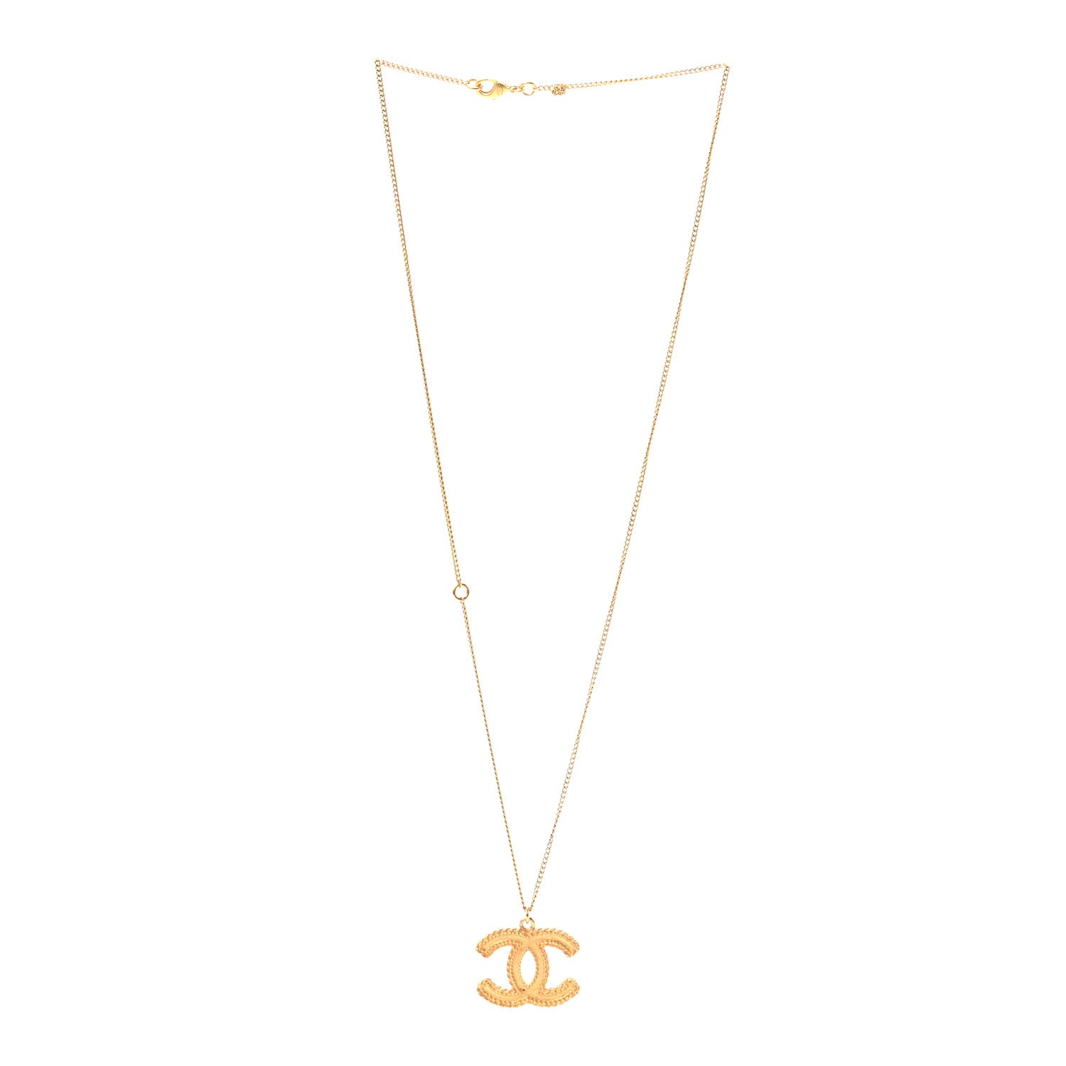 Chanel CC Necklace Matte Gold 3 of 6