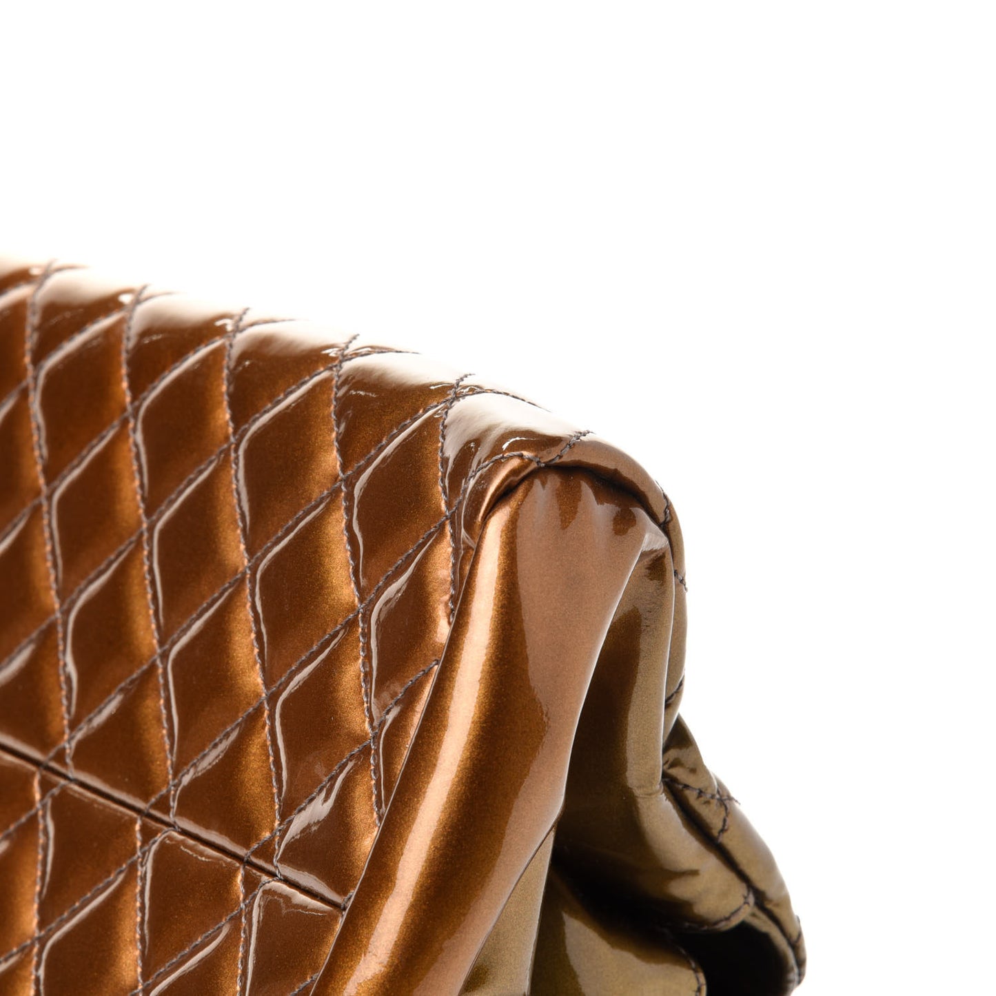 Metallic Patent Quilted Medium Just Mademoiselle Bowling Bag Gold Degrade