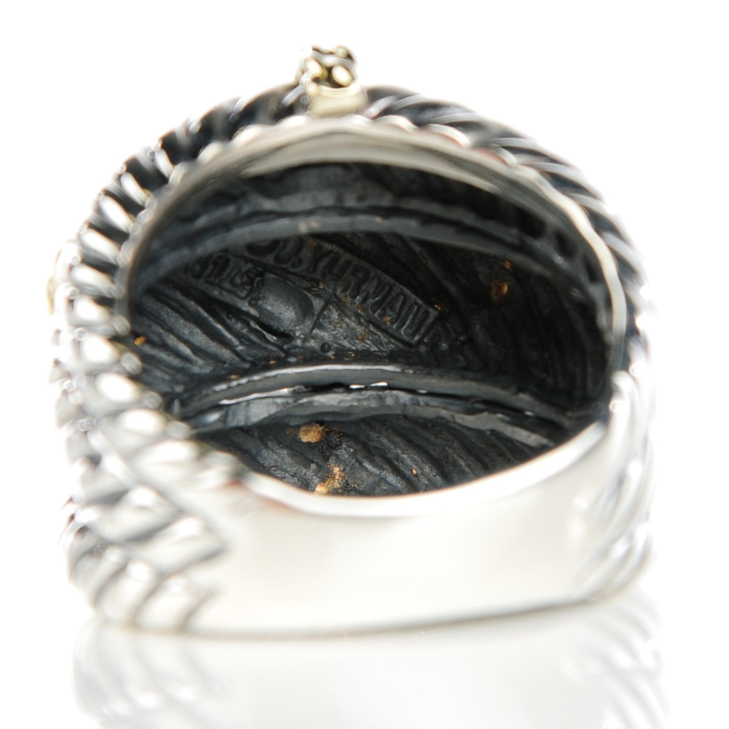 Sterling Silver 14K Yellow Gold 27mm Cable Ring 55 7.25