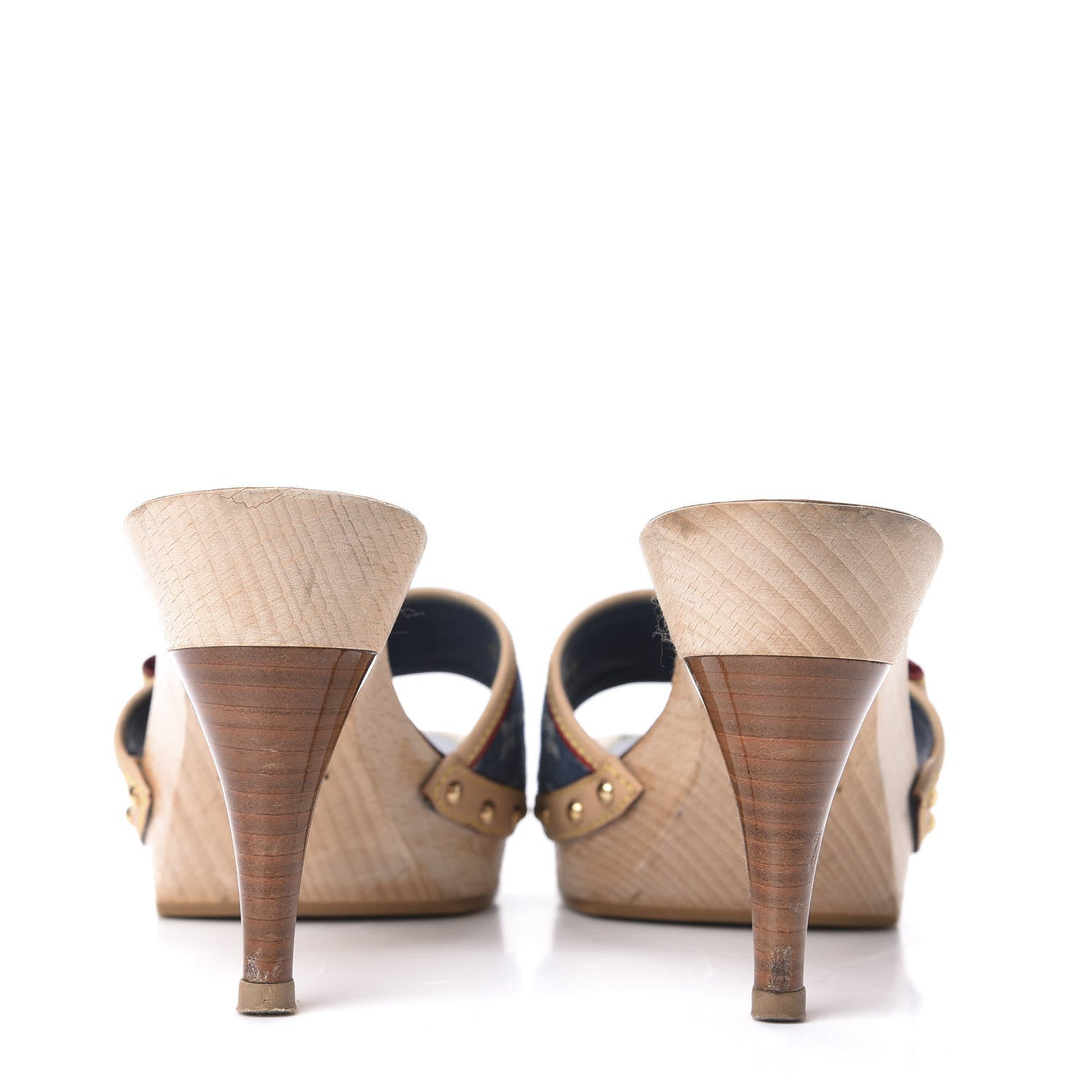 Louis Vuitton Denim Bow Mules Heels 36.5 7 of 10