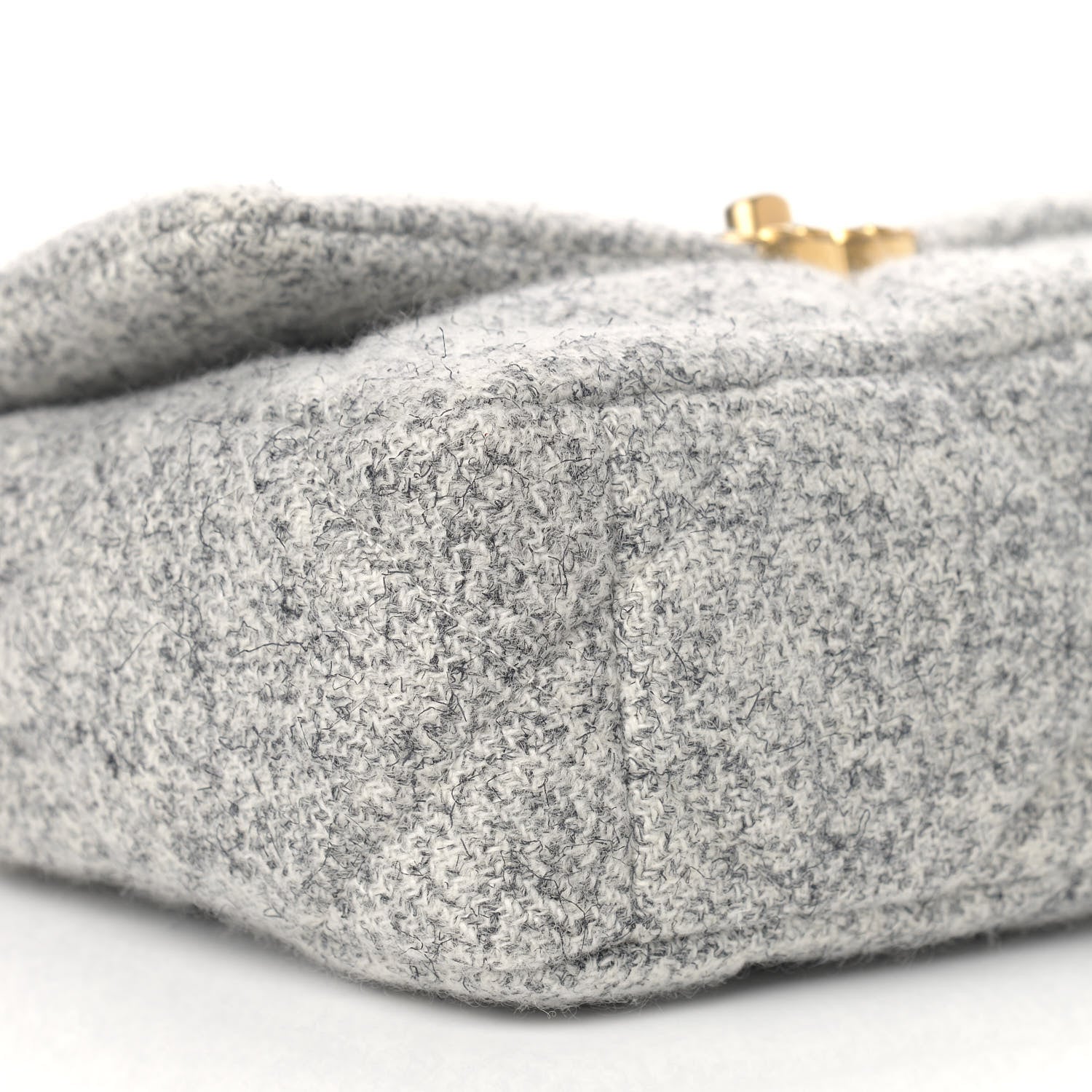 Chanel Tweed Quilted Medium Chanel 19 Flap Grey Ecru 8 of 9