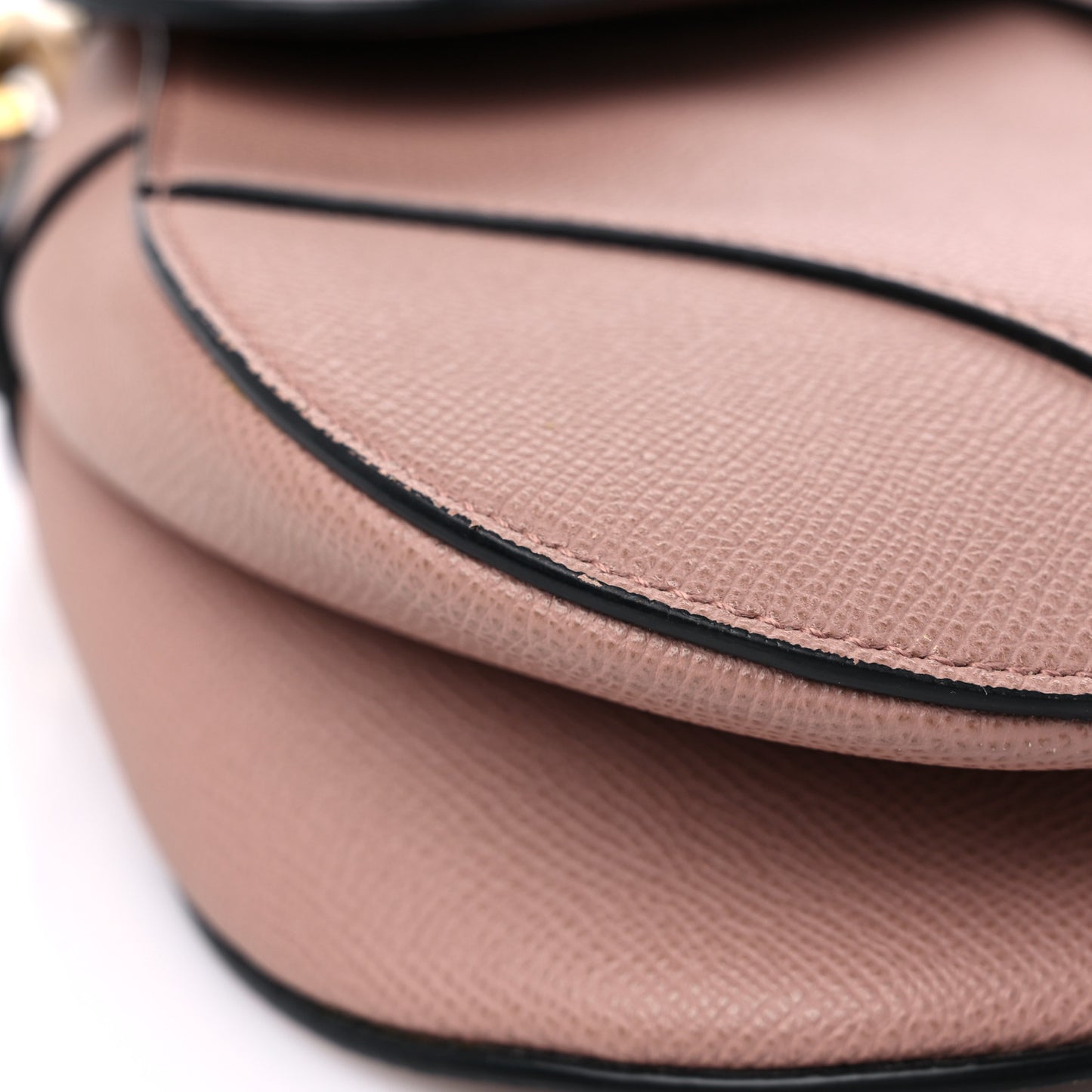 Grained Calfskin Saddle Bag Pink
