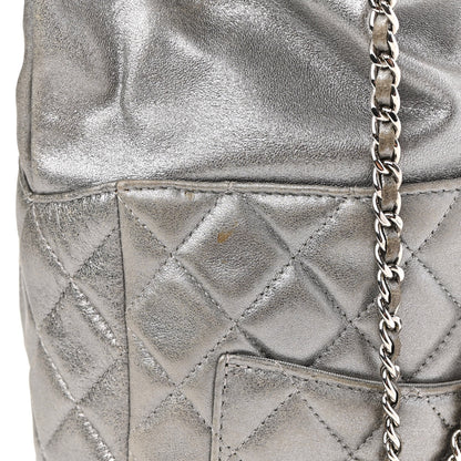 Chanel Metallic Lambskin Quilted Small In Seoul Backpack Dark Silver 11 of 11