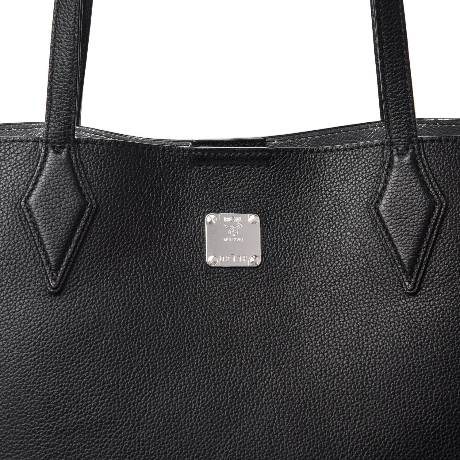 MCM Grained Calfskin Medium Yris Shopper Tote Black 9 of 9