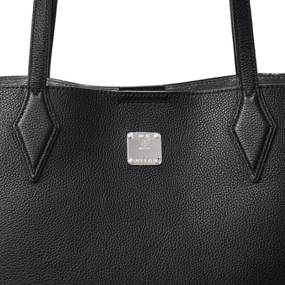 MCM Grained Calfskin Medium Yris Shopper Tote Black 9 of 9