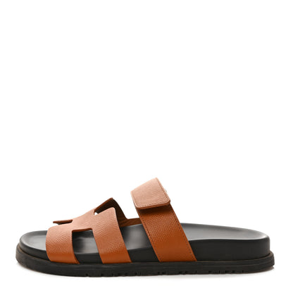 Hermes Epsom Womens Chypre Sandals 36 Natural 1 of 10