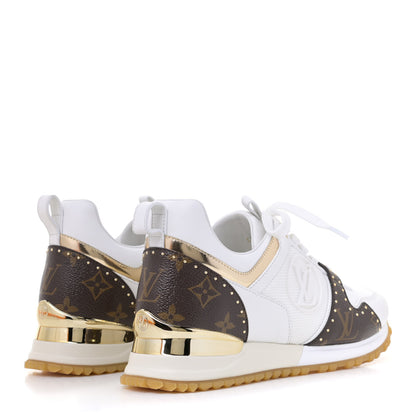 Louis Vuitton Calfskin Monogram Embellished Run Away Sneakers 37 White 3 of 4