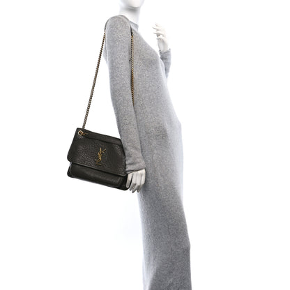 Saint Laurent Grained Lambskin Monogram Medium Niki Chain Satchel Light Musk 2 of 9