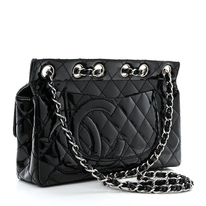 Chanel Patent Quilted Medium Diagonal CC Flap Black 3 of 10