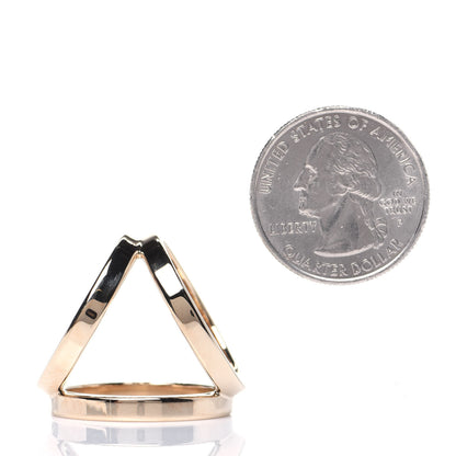 Hermes Permabrass Rose Gold Plated Trio Scarf Ring 3 of 5