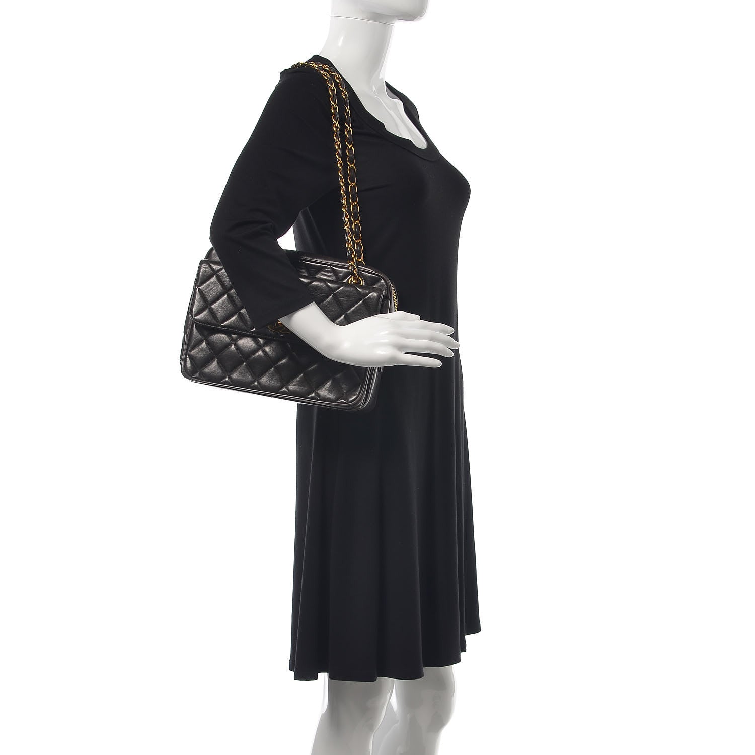 Chanel Lambskin Quilted Shoulder Bag Black 2 of 9